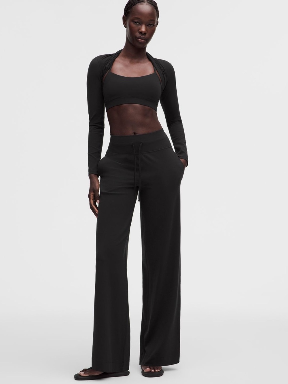 lululemon athletica Black Wide-Leg Drawcord Pants
